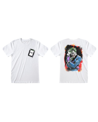 Short Sleeve T-Shirt DC Comics Batman Card White Unisex