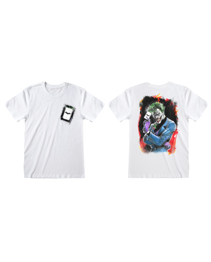 Short Sleeve T-Shirt DC Comics Batman Card White Unisex