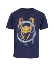 Short Sleeve T-Shirt Marvel Splatter Logo Blue Unisex