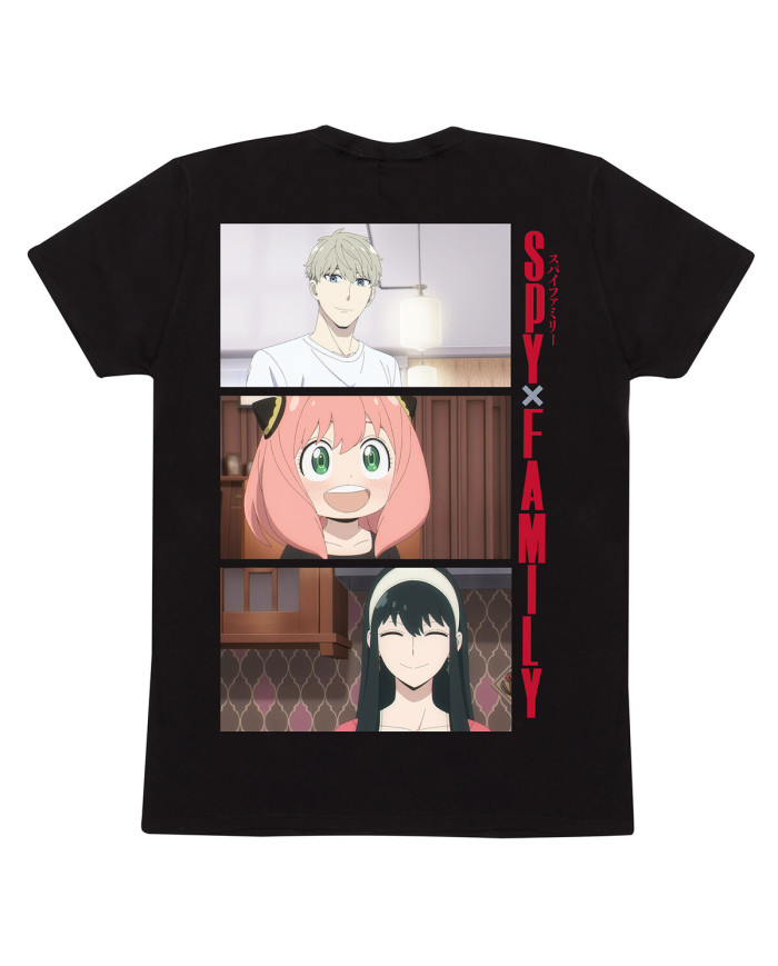 Short Sleeve T-Shirt Spy X Family Trio Shots Black Unisex