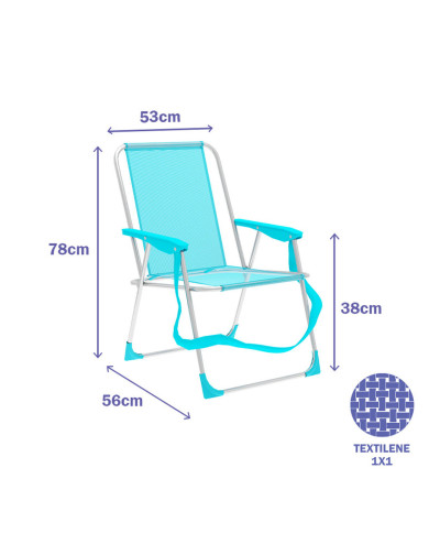 Folding Chair Marbueno Aquamarine 53 x 78 x 56 cm