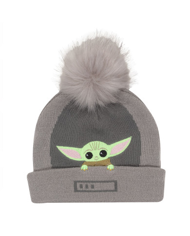 Hat The Mandalorian Grogu In The Crib Beanie Grey