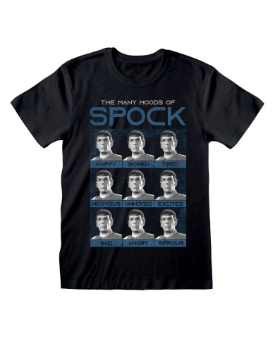 Unisex Short Sleeve T-Shirt Star Trek Many Mood Of Spock Black