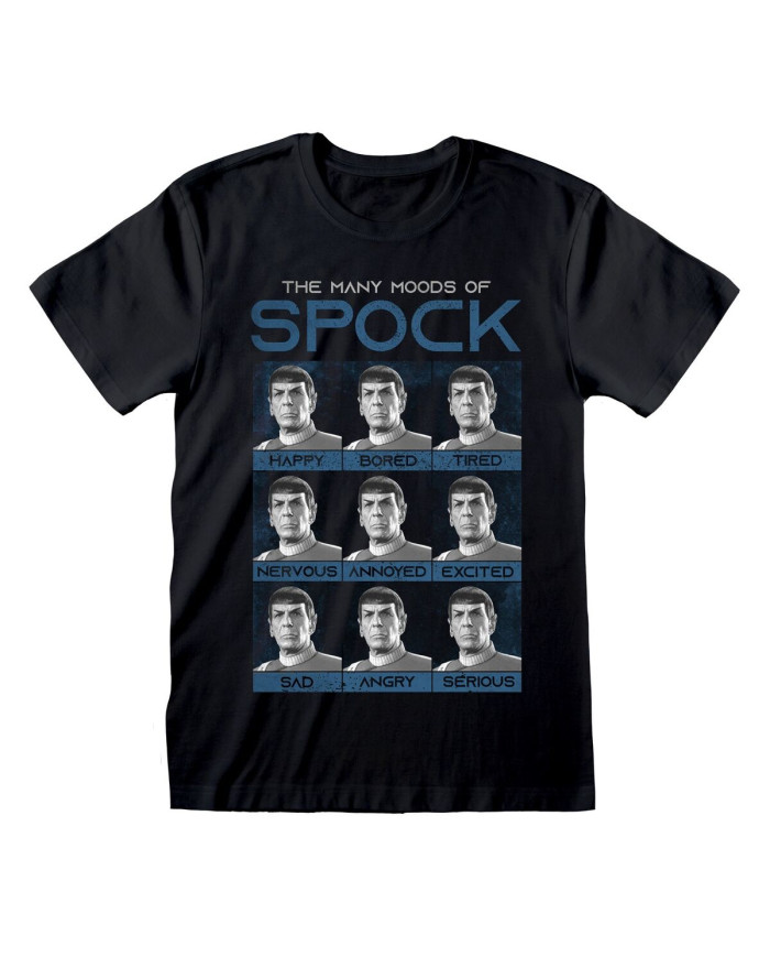 Unisex Short Sleeve T-Shirt Star Trek Many Mood Of Spock Black