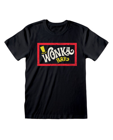 Unisex Short Sleeve T-Shirt Willy Wonka Wonka Bar Black