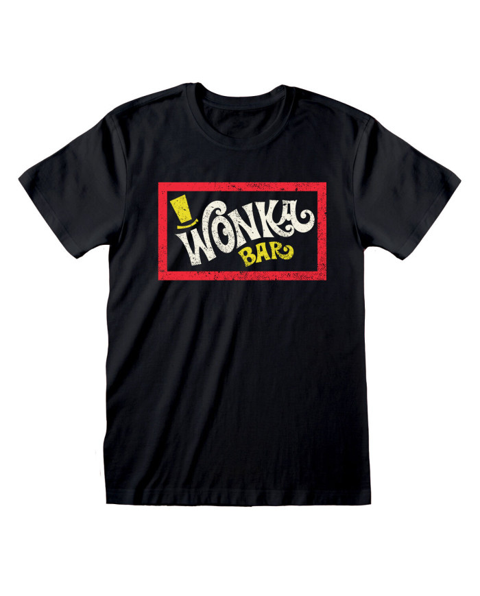 Unisex Short Sleeve T-Shirt Willy Wonka Wonka Bar Black