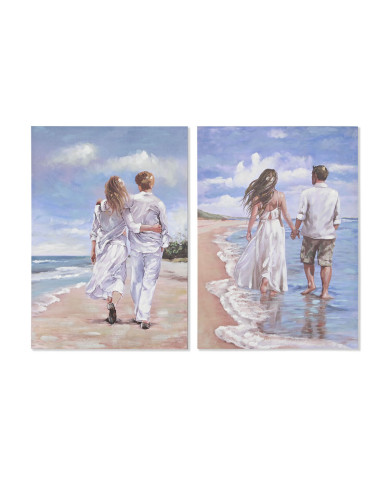 Canvas Home ESPRIT Canvas MDF Wood 70 x 3 x 100 cm