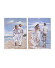 Canvas Home ESPRIT Canvas MDF Wood 70 x 3 x 100 cm