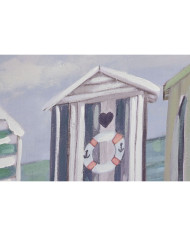 Canvas Home ESPRIT Canvas MDF Wood 120 x 3 x 60 cm Beach