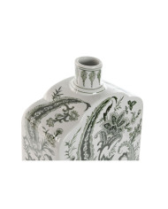 Vase Home ESPRIT White Green Porcelain Leaf of a plant 21 x 10 x 48 cm