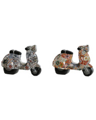 Decorative Figure Home ESPRIT Multicolour Mediterranean scooter 14 x 8 x 11 cm (2 Units)