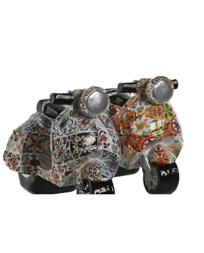 Decorative Figure Home ESPRIT Multicolour Mediterranean scooter 14 x 8 x 11 cm (2 Units)