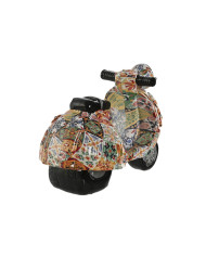 Decorative Figure Home ESPRIT Multicolour Mediterranean scooter 14 x 8 x 11 cm (2 Units)