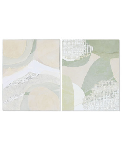 Canvas Home ESPRIT Pinewood Canvas 80 x 4 x 100 cm 80 x 3,8 x 100 cm