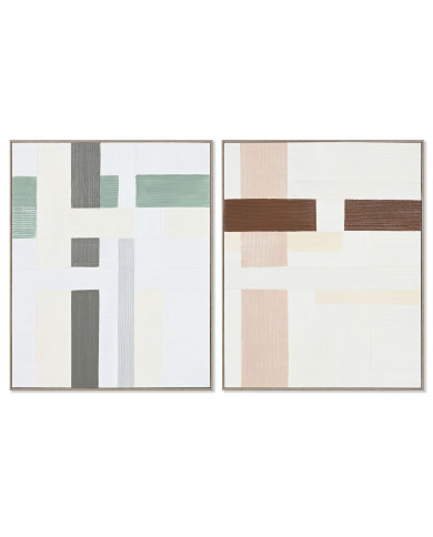 Canvas Home ESPRIT Pinewood Canvas 82 x 4,5 x 102 cm 82,2 x 4,5 x 102 cm