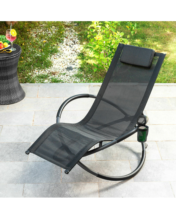 Folding Orbital Rocking Sun Lounger Rockorb InnovaGoods