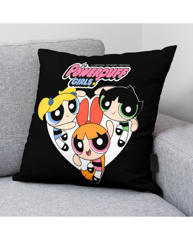 Cushion cover Powerpuff Girls Powerpuff B Black Multicolour 45 x 45 cm