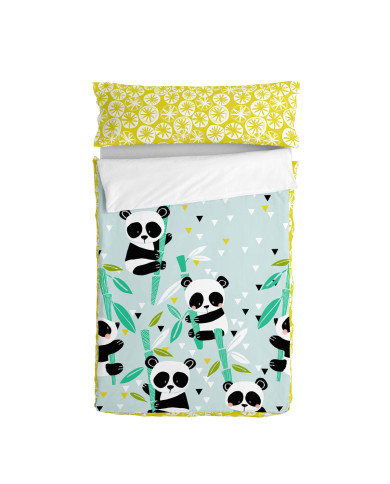 Quilted Zipper Bedding HappyFriday Moshi Moshi Panda Garden Blue Blue 42 x 20 x 50 cm