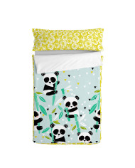 Quilted Zipper Bedding HappyFriday Moshi Moshi Panda Garden Blue Blue 42 x 20 x 50 cm