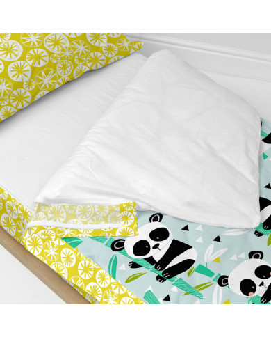 Quilted Zipper Bedding HappyFriday Moshi Moshi Panda Garden Blue Blue 42 x 20 x 50 cm