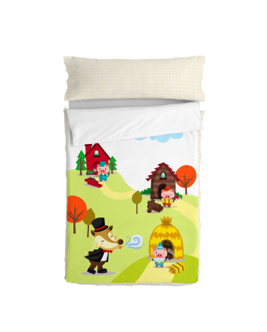 Quilted Zipper Bedding HappyFriday Mr Fox Piggys Multicolour 42 x 20 x 50 cm