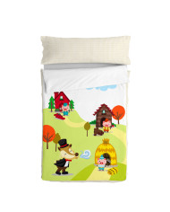Quilted Zipper Bedding HappyFriday Mr Fox Piggys Multicolour 42 x 20 x 50 cm