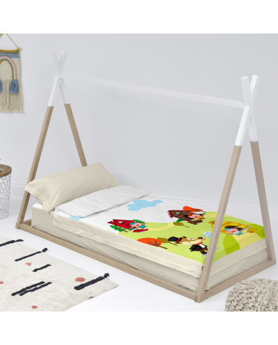 Quilted Zipper Bedding HappyFriday Mr Fox Piggys Multicolour 42 x 20 x 50 cm