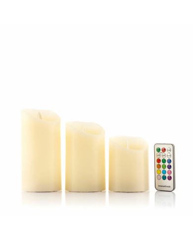 Multicolour Flame-Effect LED Candles with Remote Control Lendles InnovaGoods White 3 Units (Refurbished A)