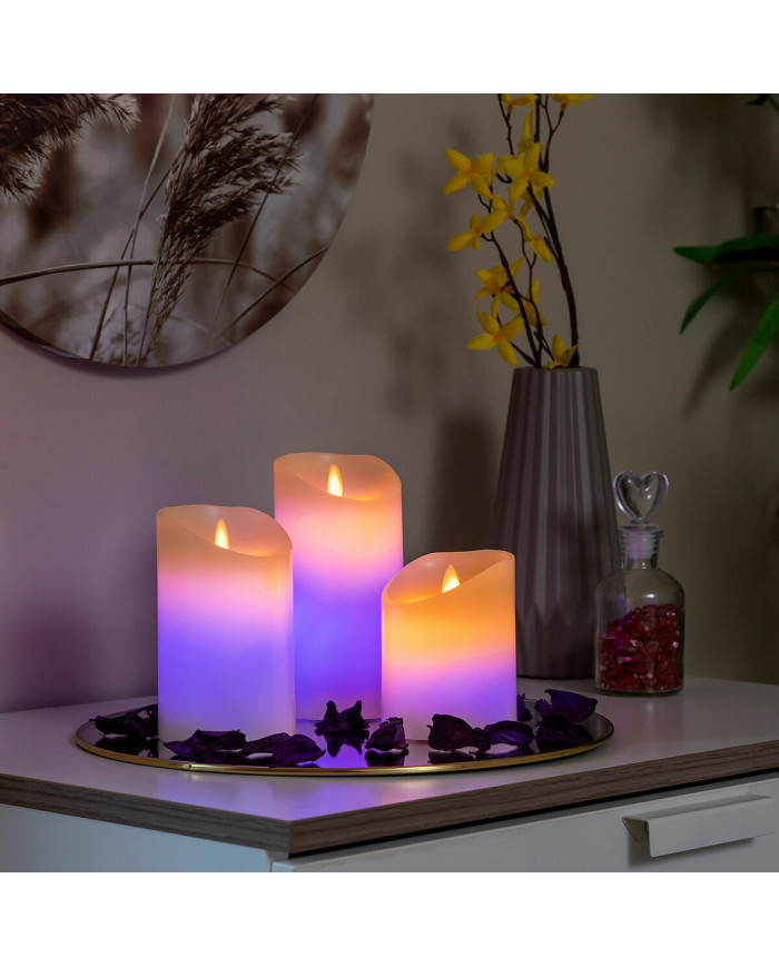 Multicolour Flame-Effect LED Candles with Remote Control Lendles InnovaGoods White 3 Units (Refurbished A)