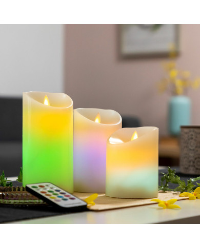 Multicolour Flame-Effect LED Candles with Remote Control Lendles InnovaGoods White 3 Units (Refurbished A)
