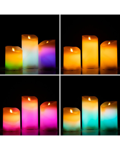 Multicolour Flame-Effect LED Candles with Remote Control Lendles InnovaGoods White 3 Units (Refurbished A)