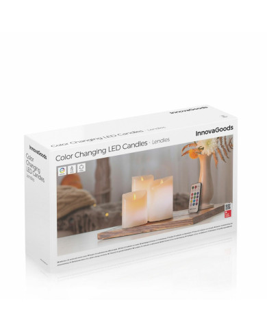 Multicolour Flame-Effect LED Candles with Remote Control Lendles InnovaGoods White 3 Units (Refurbished A)