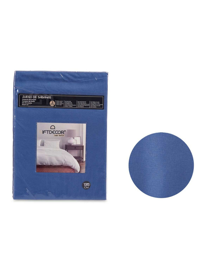 Bedding set Gift Decor Blue Double 3 Pieces