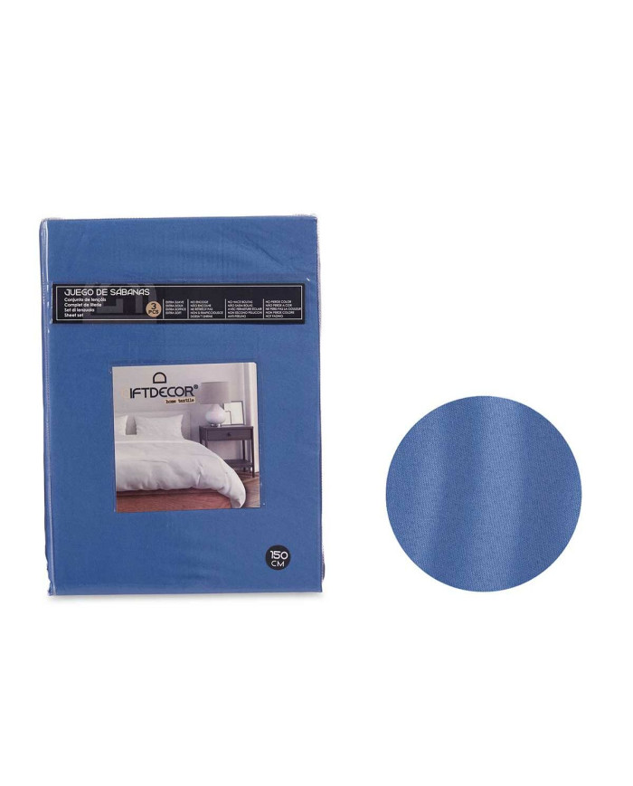 Bedding set Gift Decor Blue King size 3 Pieces