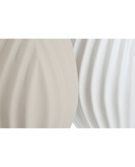 Vase Home ESPRIT White Beige Stoneware Traditional style 24 x 24 x 41 cm (2 Units)