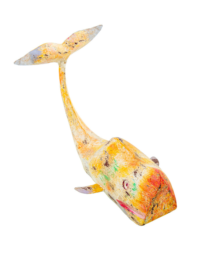 Decorative Figure Alexandra House Living Yellow Whale Iron