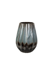 Vase Romimex Blue Black Ceramic