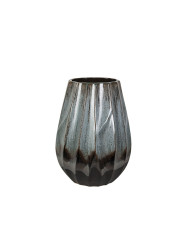 Vase Romimex Blue Black Ceramic