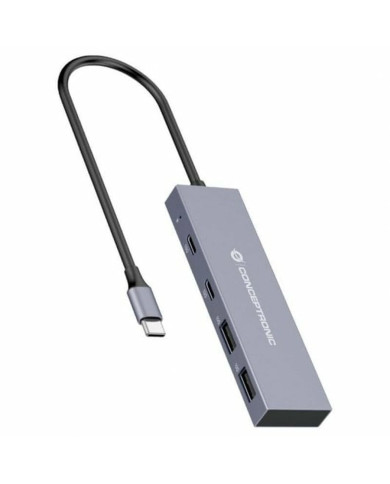 USB Hub Conceptronic HUBBIES13G Grey (1 Unit)