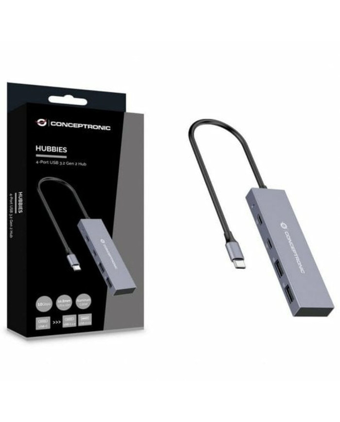 USB Hub Conceptronic HUBBIES13G Grey (1 Unit)