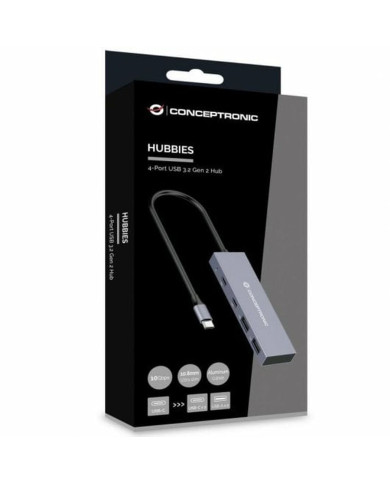 USB Hub Conceptronic HUBBIES13G Grey (1 Unit)