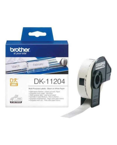 Multipurpose Printer Labels Brother DK11204 White Paper