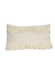 Cushion Romimex White With tassles