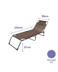 Sun-lounger Marbueno Brown 190 x 27 x 58 cm