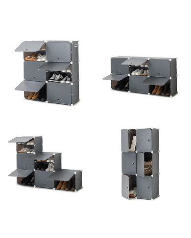 Portable Modular Shoe Cabinet InnovaGoods Grey