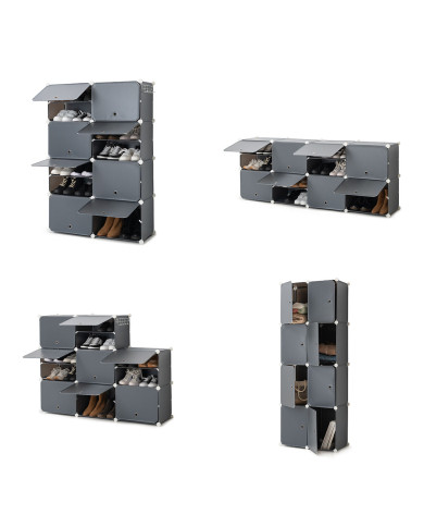Portable Modular Shoe Cabinet InnovaGoods Grey
