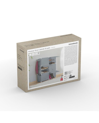 Portable Modular Shoe Cabinet InnovaGoods Grey
