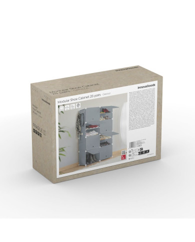 Portable Modular Shoe Cabinet InnovaGoods Grey