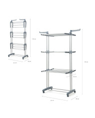 Folding Vertical Clothes Dryer with Wheels Dolver InnovaGoods 24 Bars