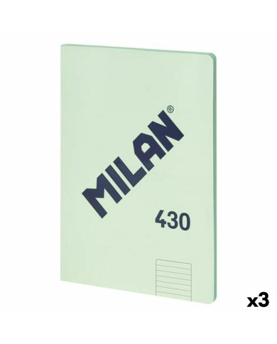 Notebook Milan 430 Green A4 48 Sheets (3 Units)